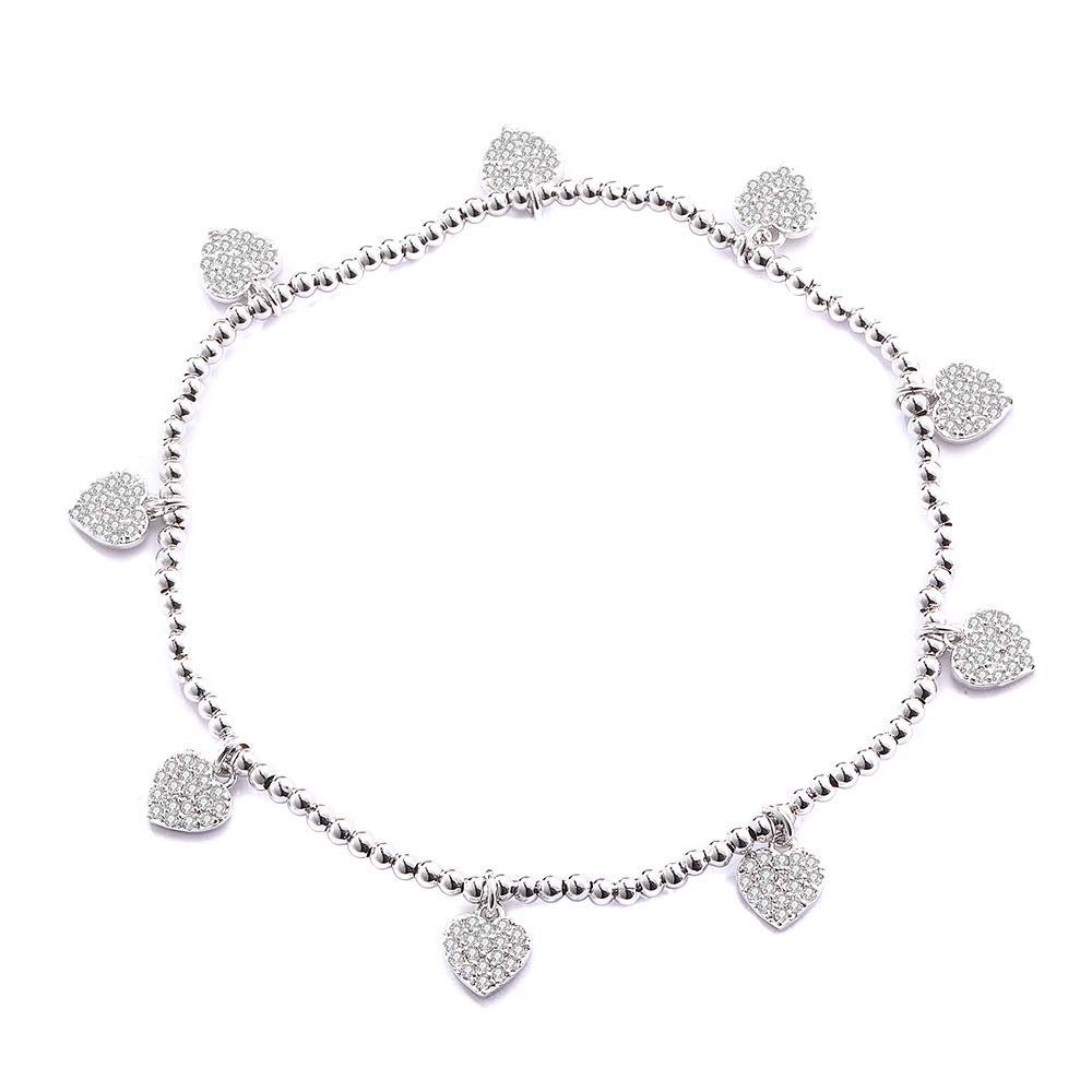 Copper Bracelet Multi Star/Love Pendant Cubic Zirconia Silver Gold Bead Chain Women's Bracelet Beautiful Jewelry Gift for Women Girls