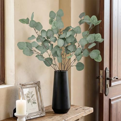 ROLLWAY Pack of 4 Artificial Eucalyptus Decorative Branches, 67 cm, Eucalyptus Easter Branches, Decorative Branches, Green, Fabric for Wedding, Home Decor, Vase, Table Decoration, Party, Christening, Communion, Confirmation, Easter Decoration