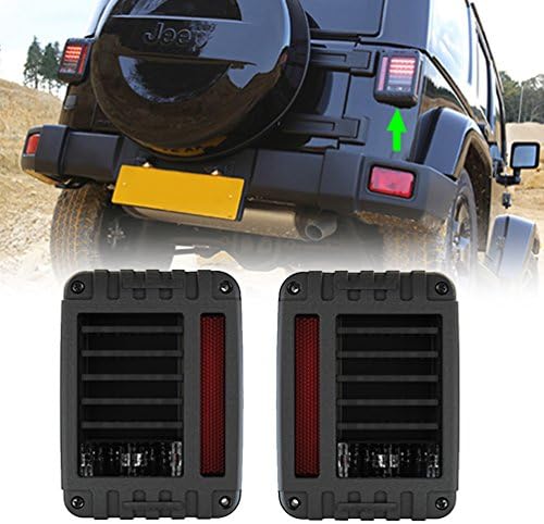 2X Plug &amp; Play LED Brake Tail Lights Bulb For 07-15 Jeep Wrangler JK Rear Turn Singal Reverse Conversion Lights Assembly