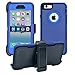 iPhone 6 / 6S Cover | 2-in-1 Screen Protector & Holster Case | Full Body Military Grade Edge-to-Edge Protection with carrying belt clip | Drop Proof Shockproof Dustproof | Navy Blue / Blue