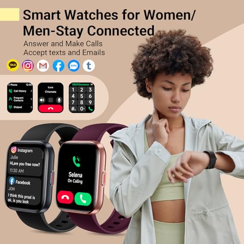 Smart Watches for Women (Answer/Make Call), 2 Straps, Alexa Built-in, 1.85" HD Fitness Watch with Heart Rate Sleep SpO2 Monitor, 120 Sports Modes, 3ATM Waterproof Smart Watch for Women iPhone Android