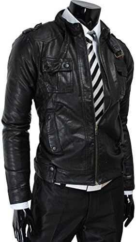 Men's Stylish Slim fit Belted Rider Black Real Leather jacket