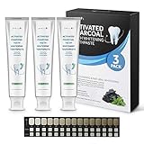 Aprilis Charcoal Teeth Whitening Toothpaste Set, Natural Teeth Whitening with Mint Flavor, Fluoride & Peroxide Free