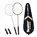Senston 100% Full Carbon Fiber Badminton Racket Set 2 Graphite Badminton Racquet with Racket Cover and overgrips
