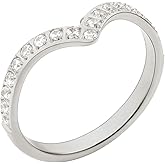 JINHUI 18K Gold Plated Band Rings for Women, Dainty Stacking Thin Rings with CZ Simulated Diamond Shiny Chic Vintage Casual Statement Jewelry