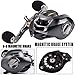 Sougayilang Baitcasting Reel, 11+1 Stainless Steel Bearings, 18LB Super Drag, Magnetic Brake System Fishing Reel for Bass, Crappies, Perch, Trout, Walleyes Fishing