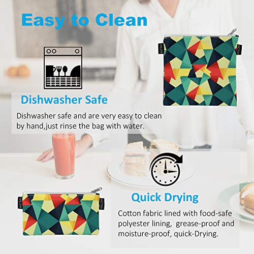 Reusable Sandwich Bags Snack Bags Set of 5 Pack, Dishwasher Safe