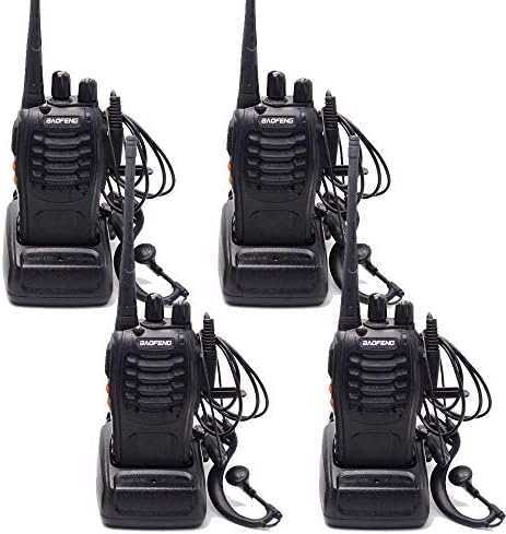 QITAO® BaoFeng BF-888S UHF 400-470MHz 16CH Single Band CTCSS/DCS High Illumination Flashlight Walkie Talkie Two Way Radio Long Range (4PCS)