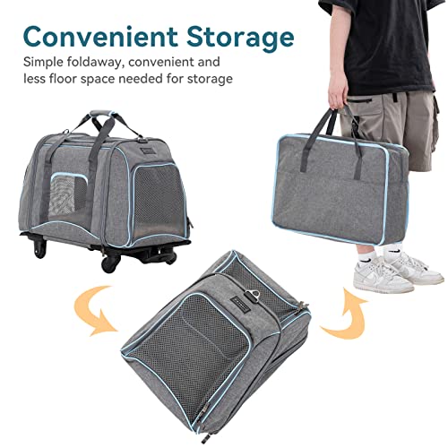 Petsfit Pet Carrier with Removable Wheels for Cats, Dogs up to 30 Pound