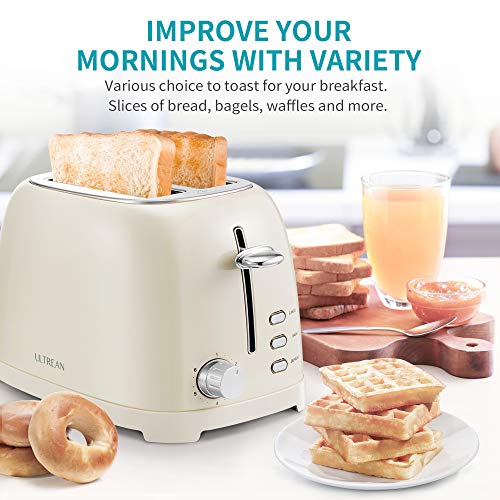 Ultrean Toaster 2 Slice with ExtraWide Slot for Toasting Bagels, Breads, Waffles & More