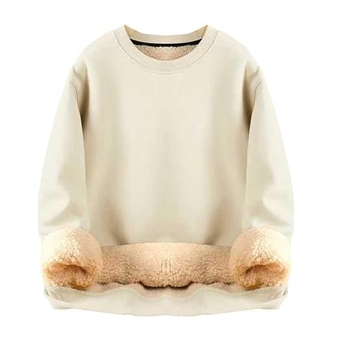 HOOUDO Sweater Women Women's Sherpa Fleece Lined Sweatshirts Warm Long Sleeve Jumpers Winter Crewneck Chunky Sweaters Long Sleeve Pullover Tops Pumpkin Jumper Women