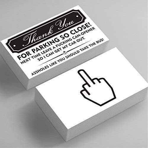 Amazon Com Funny Bad Parking Business Cards Thank You For Parking So Close You Suck At Parking Notes Cards Fake Ticket For A Gag Gift Or Prank 3 5 X 2 Inch Handmade Products