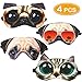 Onshine 3D Cat Dog Sleeping Mask 4 Pack Cute Animal Cartoon Sleep Mask Soft Plush Blindfold Travel Nap Night Eye Cover Sleep Mask Eye Mask for Girls Kids