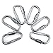 Makhry 6PCS Aluminum D-Ring Locking Carabiner Clip Spring Snap Hook Camping Hooks Keychain Carabiner Hooks (Silver)