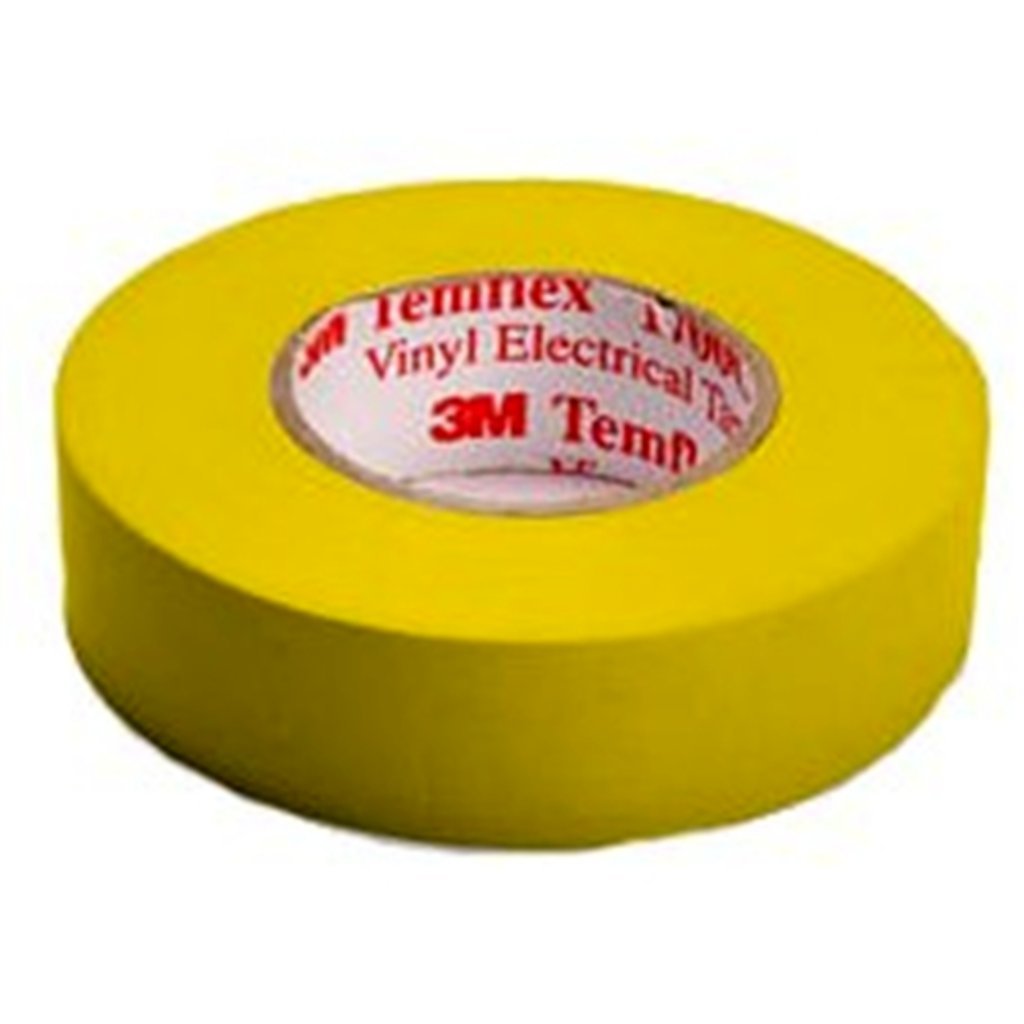 3 M TGEL1925 Temflex 1500 Vinyl Electrical Insulation Tape 19 mm x 25 m A 0.15 mm, Yellow