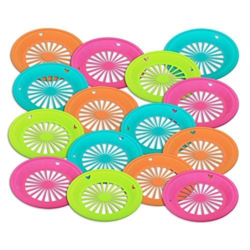 Trenton Gifts Reusable Paper Plate Holders | Set of 12 | 10" Diameter | Neon Colors