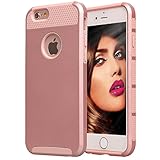 iPhone 6S Plus Case, iPhone 6 Plus Case, AUMI Hybrid Slim Fit Dual Layer Shockproof Hard Protection Protective Case Cover (Rose Gold)