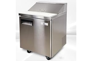 COOLER DEPOT Commercial Refrigerated Sandwich Prep Table 1-door 27 ins Stainless Steel Merchandise Cold Salad NSF SCL-1