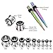 BodyJ4You 54PC Gauges Kit Ear Stretching 14G-00G Rainbow Surgical Steel Taper Plug Body Piercing