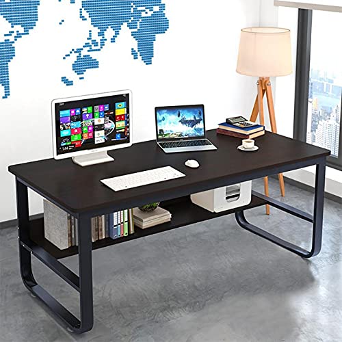 Computer Desk Bahrain Floenr 55IN Home Office Desk with Bookshelf | Laptop Computer Desk ...