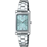 Casio LTP-1234DD-2A Women's Rectangular Standard Classic Stainless Steel Blue Dial Dress Watch