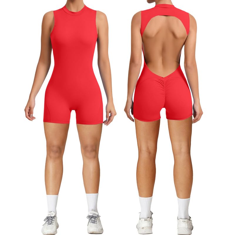 Litthing Jumpsuit voor dames, sexy, V-hals, korte mouwen, effen, korte mouwen, bodysuit, eendelig, ritssluiting, sportpak, rompers, zomer, Zwart, S Litthing Jumpsuit voor dames, sexy, V-hals, korte mouwen, effen, korte mouwen, bodysuit, eendelig, ritssluiting, sportpak, rompers, zomer, Zwart, S