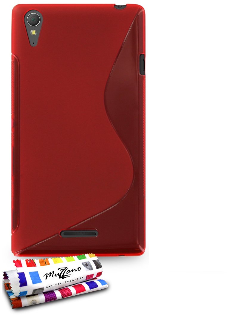 MUZZANO Original Le S Premium Flexible Shell Case for Sony Xperia T3 - Red โ image 1