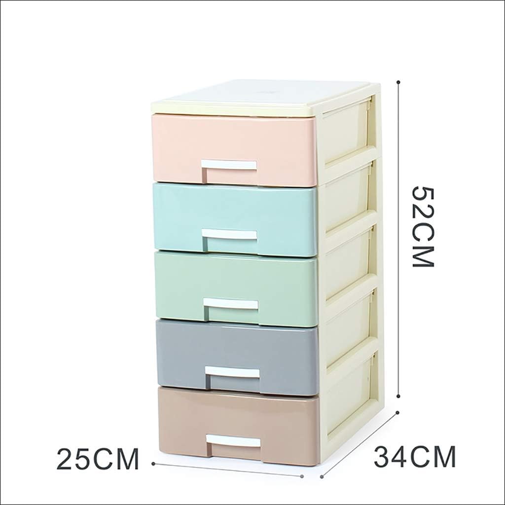 CXHMYC Office Filing Cabinet PP Office Storage Box, Small Multi-Layered Dirty Drawer Multicolored Rectangular Storage Office Box Filing Cabinet (Size: Large, 5-story)