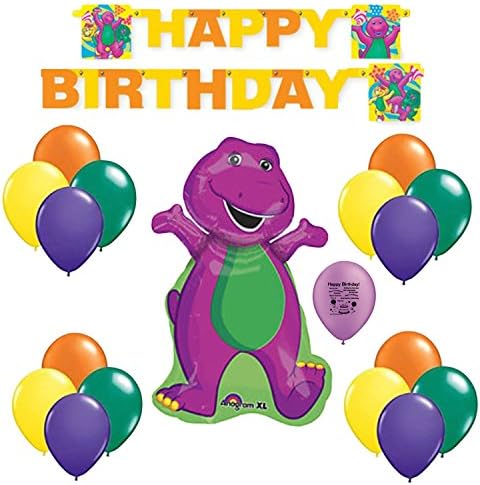 Barney Birthday Banner and Balloon Set