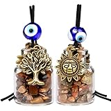 Tree of Life Magic Sun Powers Small Car Charms or Home Decor Gem Bottles Tiger Eye and Unakite Amulets