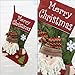 QBSM Christmas Stockings, 17'' Xmas Stockings Set of 2 Character Santa, Snowman, 3D Plush Rustic Stocking with Burlap Cuff, Party Favor Supplies for Kids Fireplace Decorations
