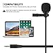 TONOR Dual Lavalier Microphone, Lapel Interview Mini Omnidirectional Condenser Shirt External Mic for iPhone, Android Smartphones, iPad, 55 inch, Black