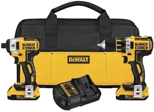 DEWALT DCK281D2 20V Max XR Lithium Ion Brushless Compact Drill/Driver &amp; Impact Driver Combo Kit