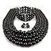 KOSMOS-LI Multi Layer Pearl Strand Necklace Bracelet And Earring Imitate Black Pearl Jewelry Sets For Women