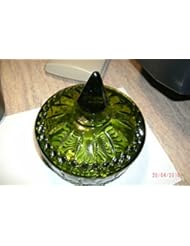 Kitchen: Vintage Indiana Princess Pattern Glass Green Candy Dish - Indiana Glass