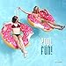 Play Platoon Jumbo Donut Pool Float - Gigantic Pink Donut Inflatable - Fun for The Beach or Pool, Includes Patch Kit