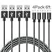 Micro USB Cable,Iseason 4Pack 6FT Nylon Braided Cord Long High Speed USB to Micro USB Charging Cables Android Fast Charger Cord for Samsung Galaxy S7 Edge/S6/S5/S4,Note 5/4/3,HTC,LG,Tablet (Black)