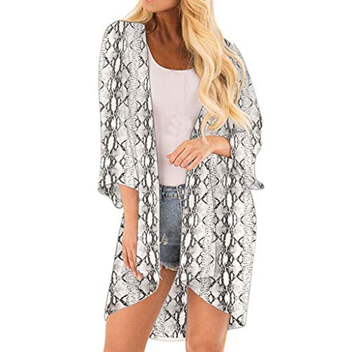 Womens Kimono Cardigan, Women Lace Bohemian Beach Long Oversized Kimono Coat (Gray A, M)