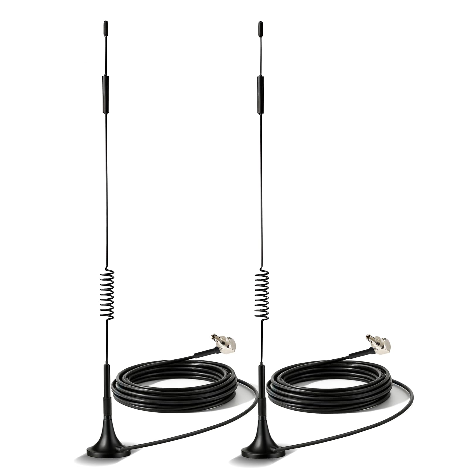 Bingfu 4G LTE Antenna CRC9 Aerial 7dBi Magnetic Base External 4G Aerial with 3Meter/9.84ft (2 Pack) CRC9 Male Adapter Extension Cable for Huawei MIMO Homematic Router WIFI 3G/2G Hospots