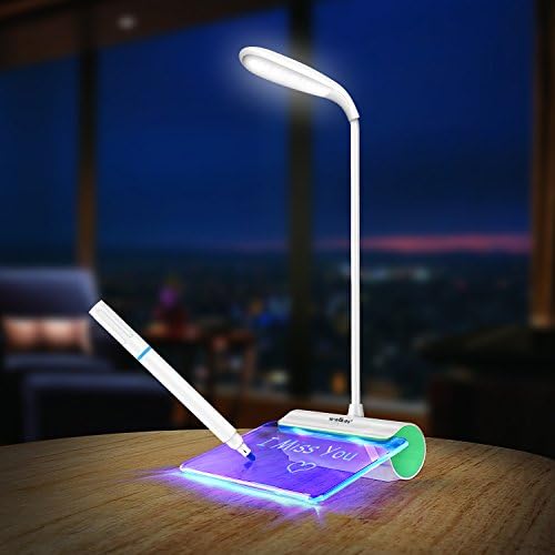 Desk Lamp,Walkas Lamp with Message Board Rechargeable LED Reading Lamp Touch Sensor-Green