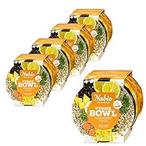 NABIO Veggie Bowl To go „Kichererbse Mango“ Bio Fertiggericht, Feinkostsalat vegan, 5er Pack (5 x 235g)