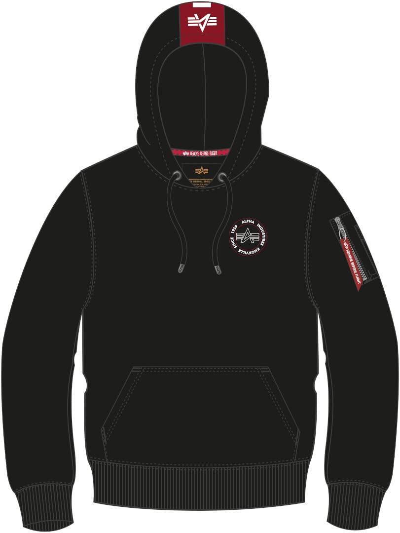 ALPHA INDUSTRIES Men's RBF Back Stripe Hoody Hooded Sweatshirt, Black, XXXL