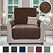 Gorilla Grip Original Velvet Slip Resistant Luxurious Chair Slipcover Protector, Seat Width Up to 23 Inch Patent Pending, 2 Inch Straps, Hook, Armchair Furniture Cover for Pet, Kids, Chair, Chocolate
