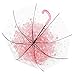 Dracarys Transparent Umbrella - Sakura Umbrella - Clear Cherry Umbrella - Flower Bubble Dome Shape Rain Umbrella - Half Automatic Umbrella for Girls Ladies and Kids – Dracarys (red)
