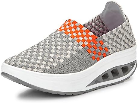 Konfor Women's Casual Wedge Shape Ups Weave Sandals Fitness Work Out Shoes Slip on