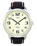 Timex Men's T28201 Brown Leather Easy Reader Watch