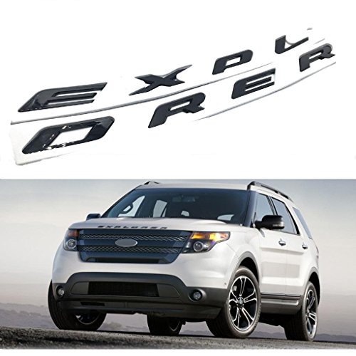 Xotic Tech Sporty ABS Front Hood Emblem 3D Letters Explorer Stickers Fit Ford 2011-2017 (Black)
