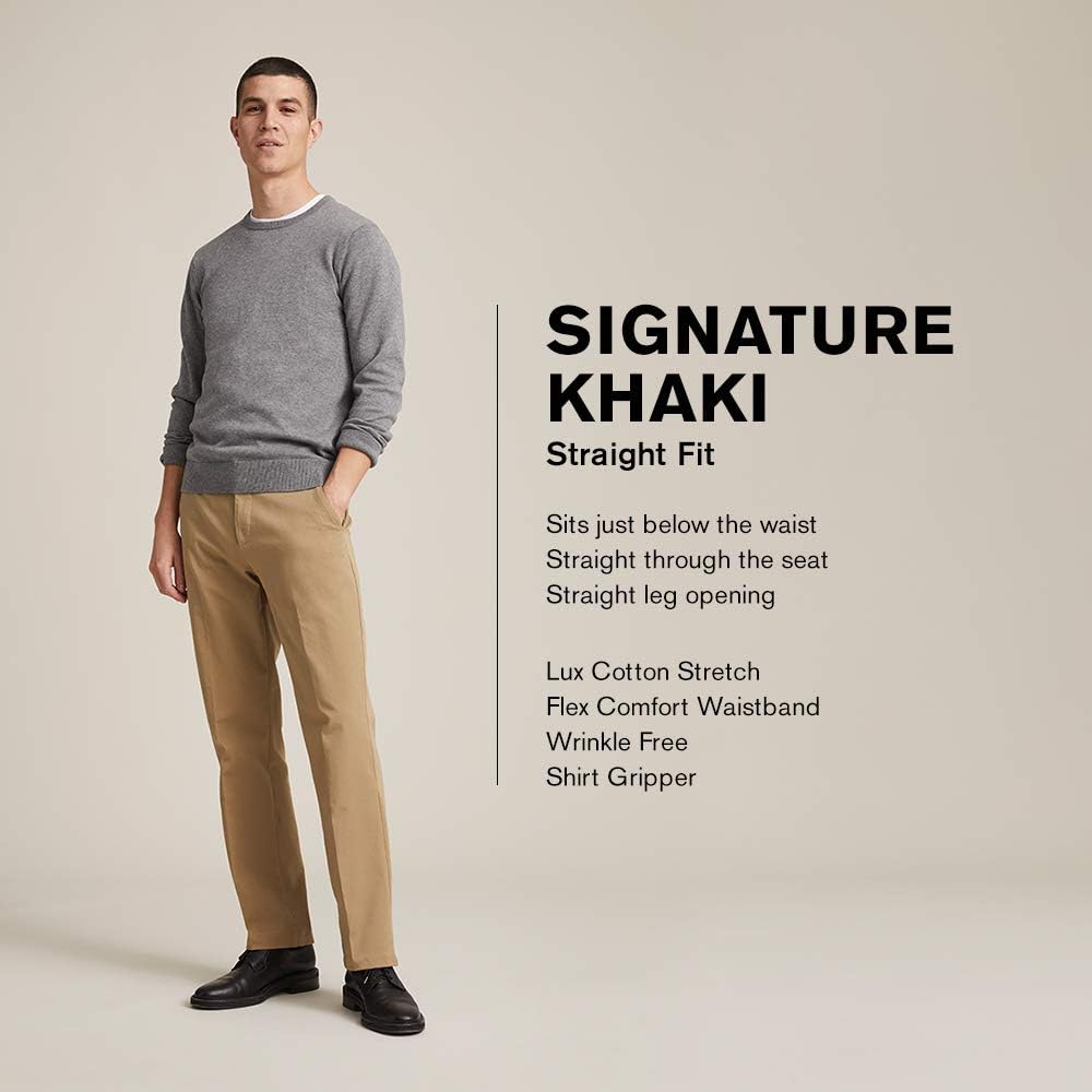 dockers men's signature lux cotton slim fit stretch khaki pants