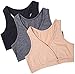 CAKYE Cotton Racerback Maternity Nursing Sleep Bra Breastfeeding Bralette 3Pack (Small/34B,34C,34D, Black/Charcoal/Nude 3PACK)