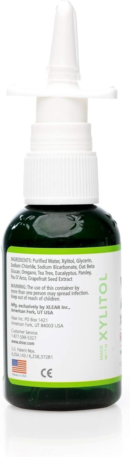 Xlear Rescue Natural Nasal Spray with Xylitol, Oregano and Tea Tree, 1.5 fl oz (Pack of 1)